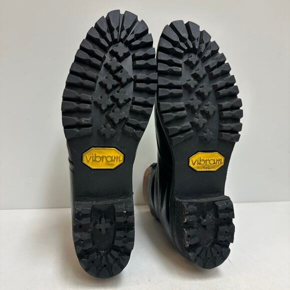 X FULLY RESOLED Stacy Adams Madison Cap Toe Service Boot Vibram Lug Sole 7 D main image 6